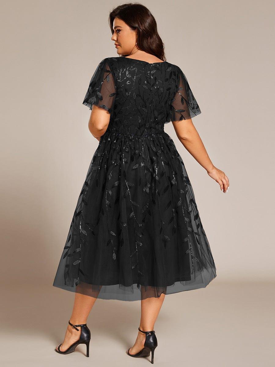 pretty SIMONE|Plus Size Sparkly Midi Cocktail Dress