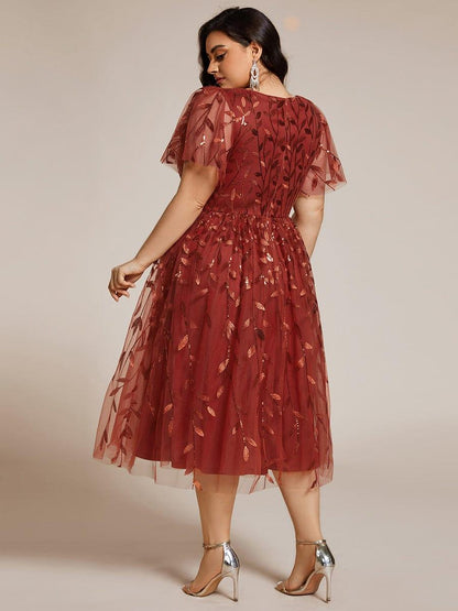 pretty SIMONE|Plus Size Sparkly Midi Cocktail Dress