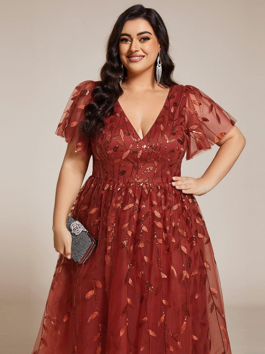 pretty SIMONE|Plus Size Sparkly Midi Cocktail Dress