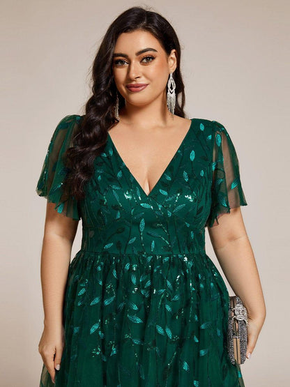 pretty SIMONE|Plus Size Sparkly Midi Cocktail Dress