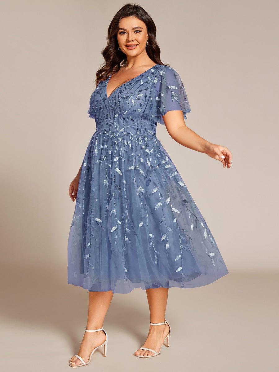 pretty SIMONE|Plus Size Sparkly Midi Cocktail Dress