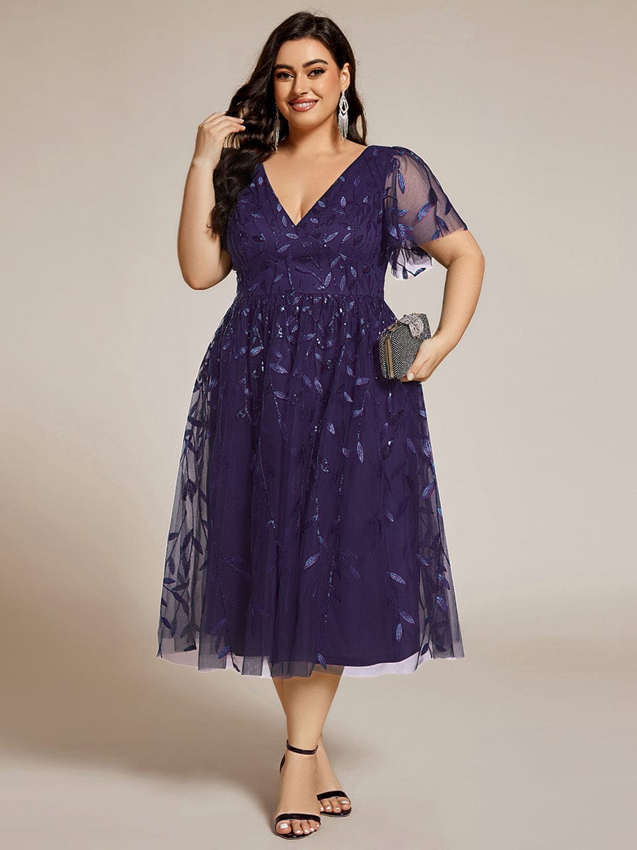 pretty SIMONE|Plus Size Sparkly Midi Cocktail Dress
