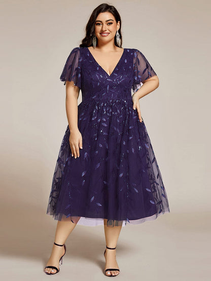 pretty SIMONE|Plus Size Sparkly Midi Cocktail Dress
