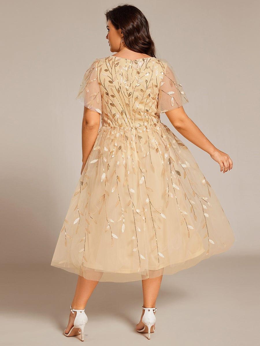 pretty SIMONE|Plus Size Sparkly Midi Cocktail Dress