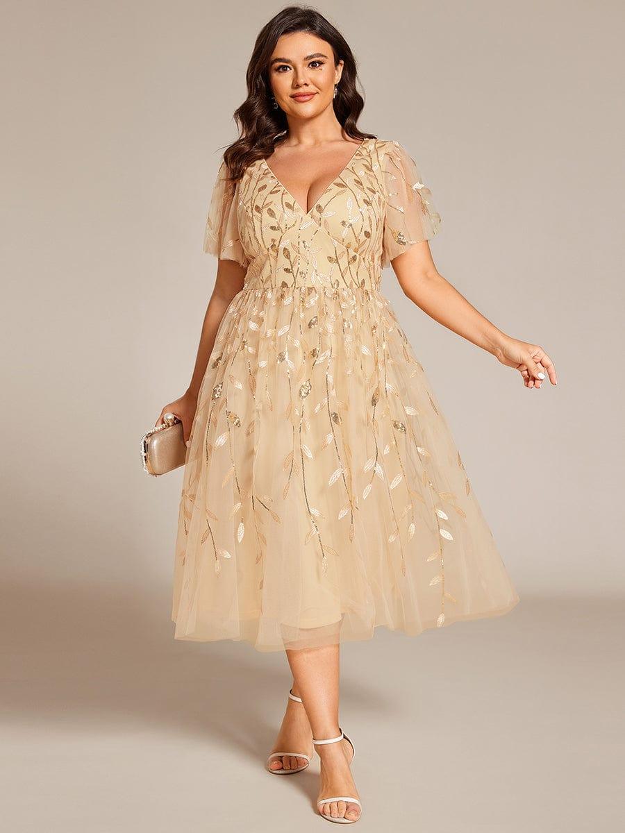 pretty SIMONE|Plus Size Sparkly Midi Cocktail Dress