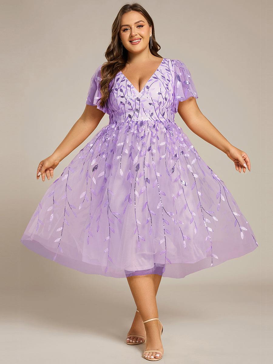 pretty SIMONE|Plus Size Sparkly Midi Cocktail Dress