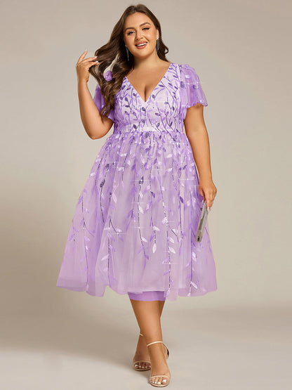 pretty SIMONE|Plus Size Sparkly Midi Cocktail Dress