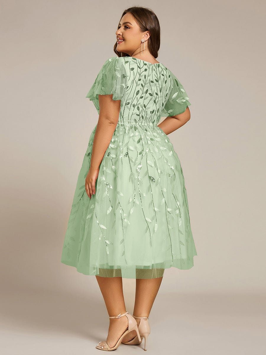 pretty SIMONE|Plus Size Sparkly Midi Cocktail Dress