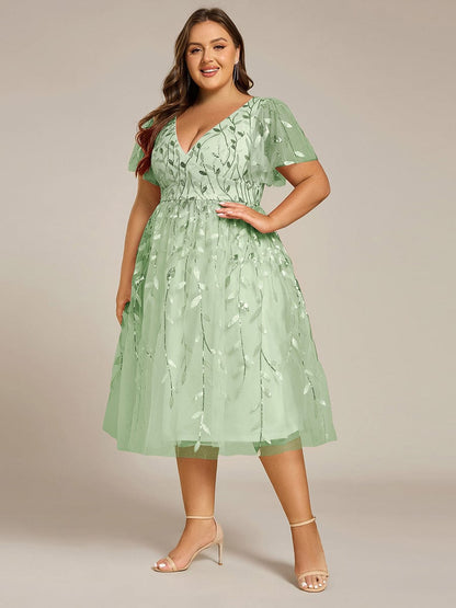 pretty SIMONE|Plus Size Sparkly Midi Cocktail Dress