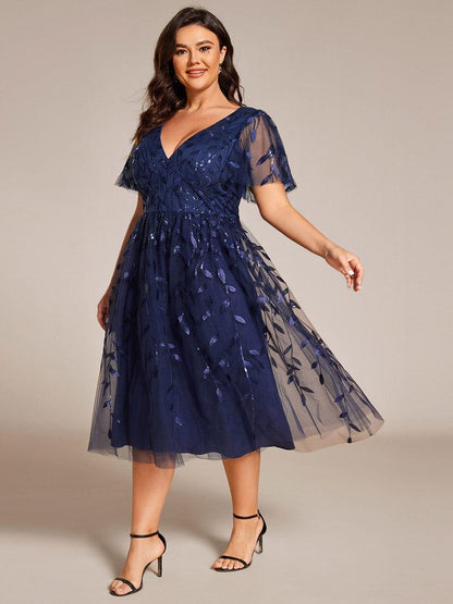pretty SIMONE|Plus Size Sparkly Midi Cocktail Dress