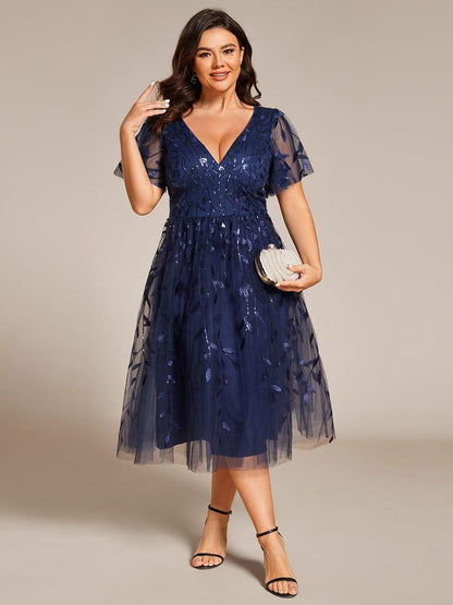 pretty SIMONE|Plus Size Sparkly Midi Cocktail Dress