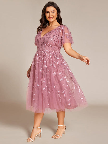 pretty SIMONE|Plus Size Sparkly Midi Cocktail Dress