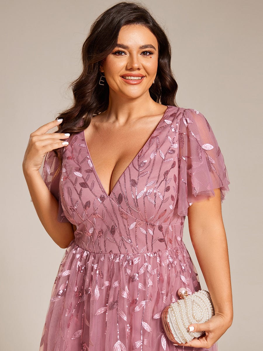 pretty SIMONE|Plus Size Sparkly Midi Cocktail Dress