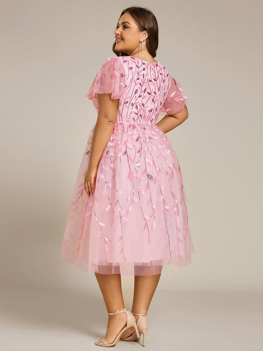 pretty SIMONE|Plus Size Sparkly Midi Cocktail Dress