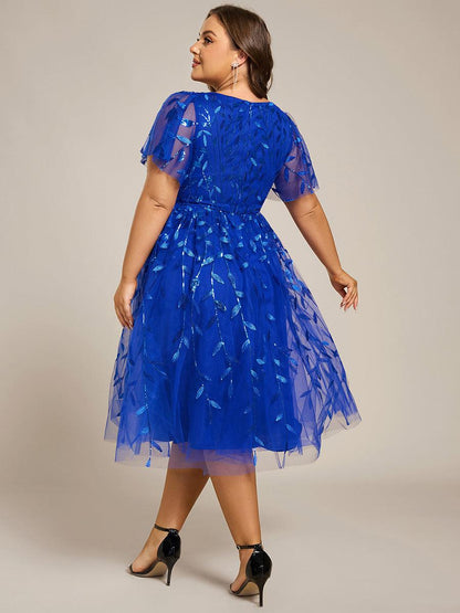pretty SIMONE|Plus Size Sparkly Midi Cocktail Dress