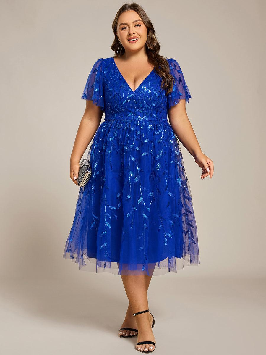 pretty SIMONE|Plus Size Sparkly Midi Cocktail Dress