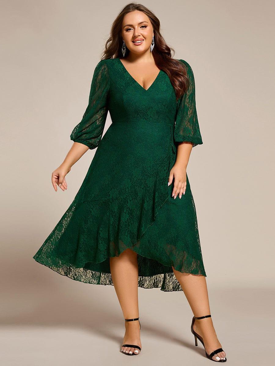 ever CAMILLE|Elegant Lace A-Line Long Sleeves Midi Wedding Guest Dress