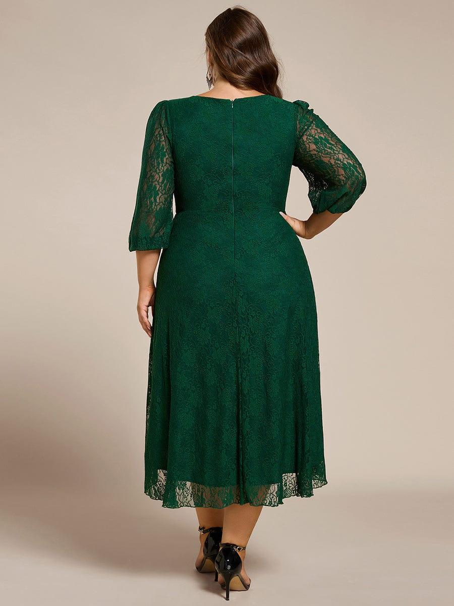 ever CAMILLE|Elegant Lace A-Line Long Sleeves Midi Wedding Guest Dress