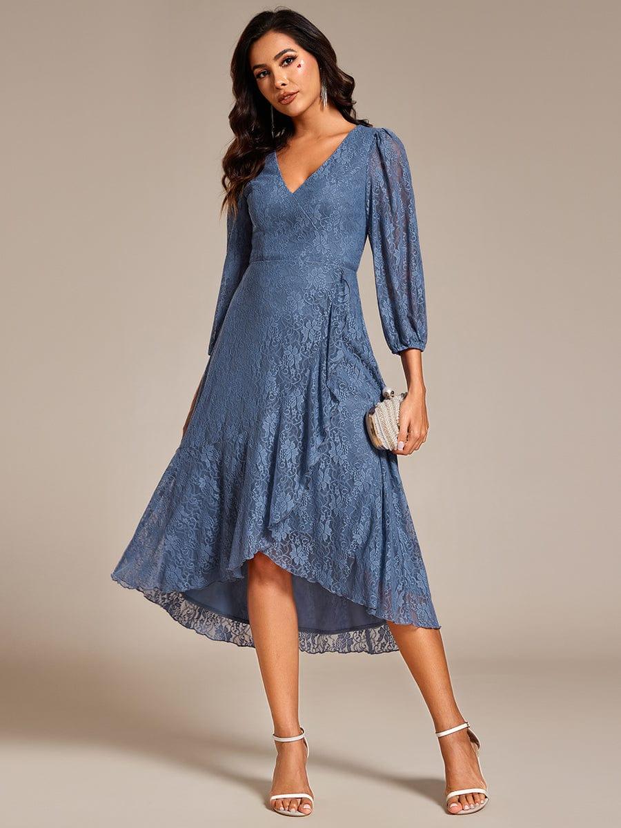 ever CAMILLE|Elegant Lace A-Line Long Sleeves Midi Wedding Guest Dress