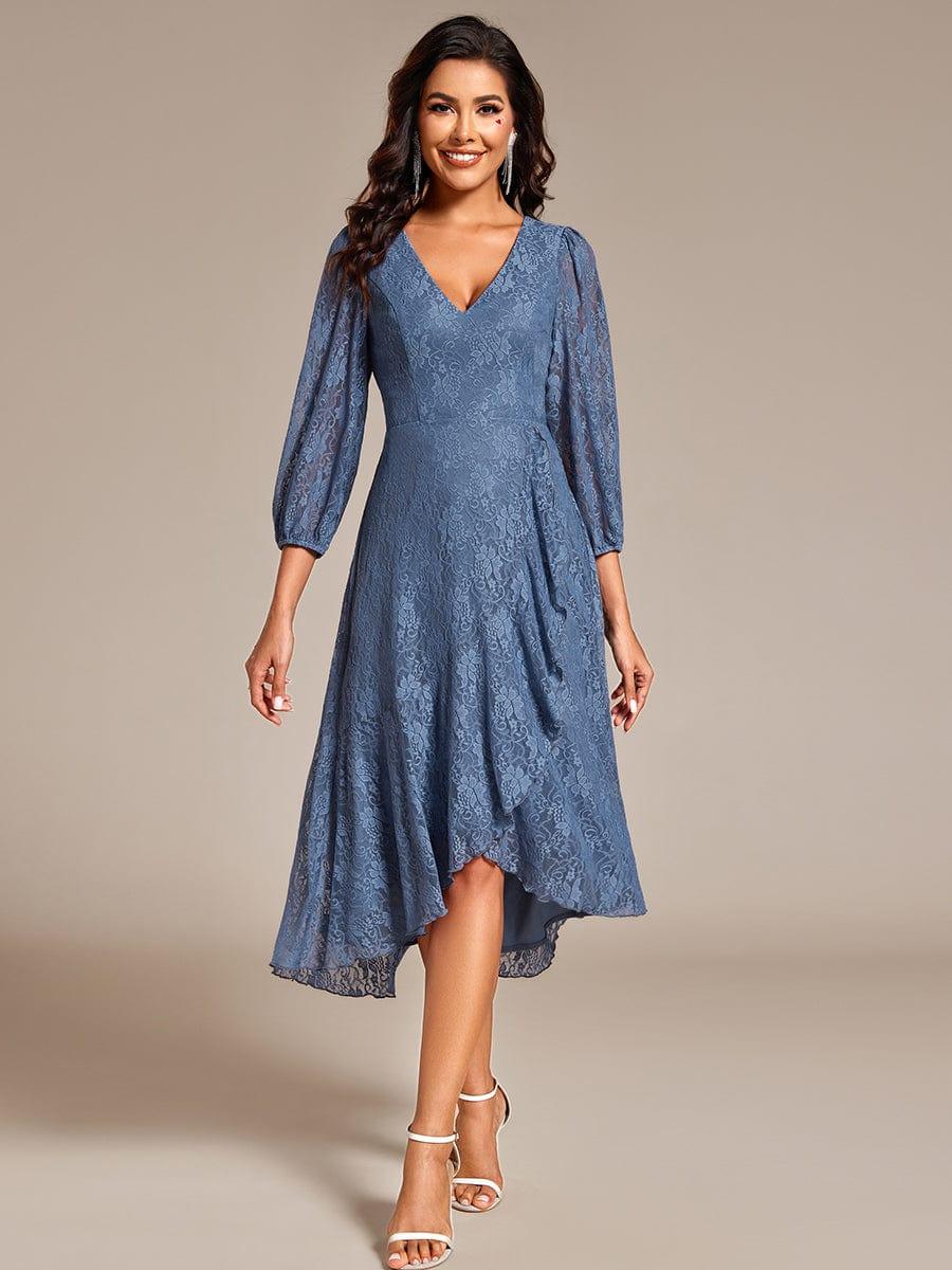 ever CAMILLE|Elegant Lace A-Line Long Sleeves Midi Wedding Guest Dress