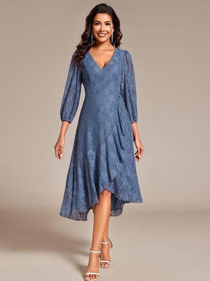 ever CAMILLE|Elegant Lace A-Line Long Sleeves Midi Wedding Guest Dress