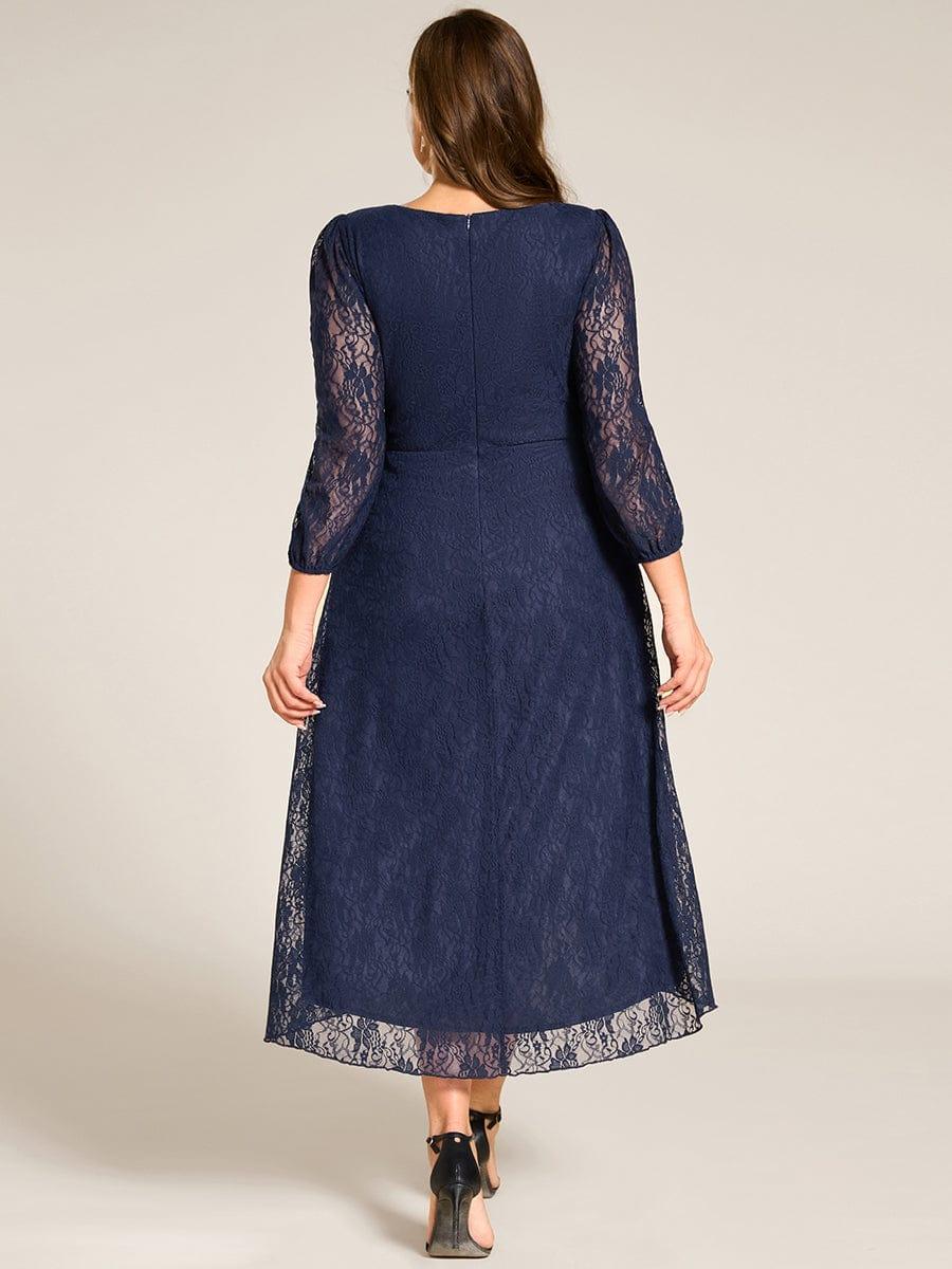 ever CAMILLE|Elegant Lace A-Line Long Sleeves Midi Wedding Guest Dress