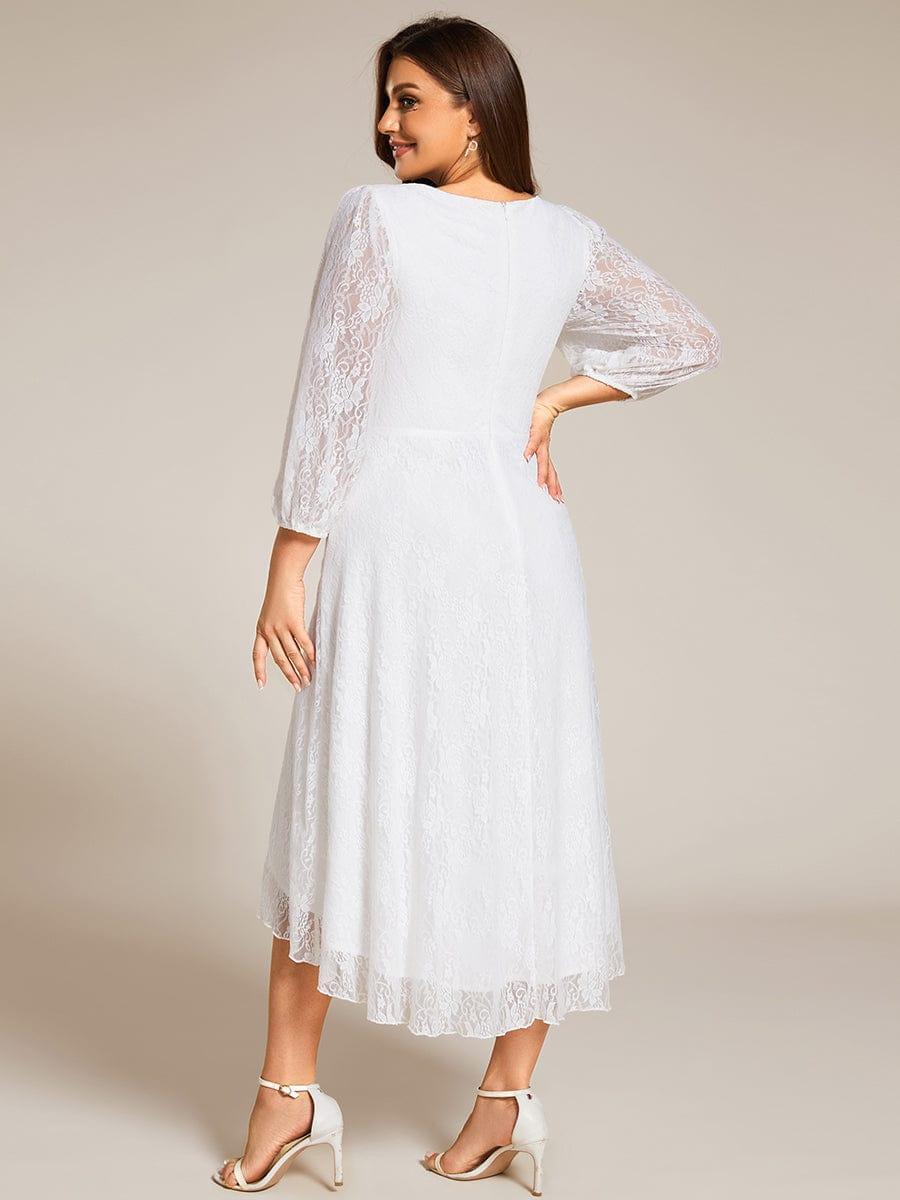 ever CAMILLE|Elegant Lace A-Line Long Sleeves Midi Wedding Guest Dress