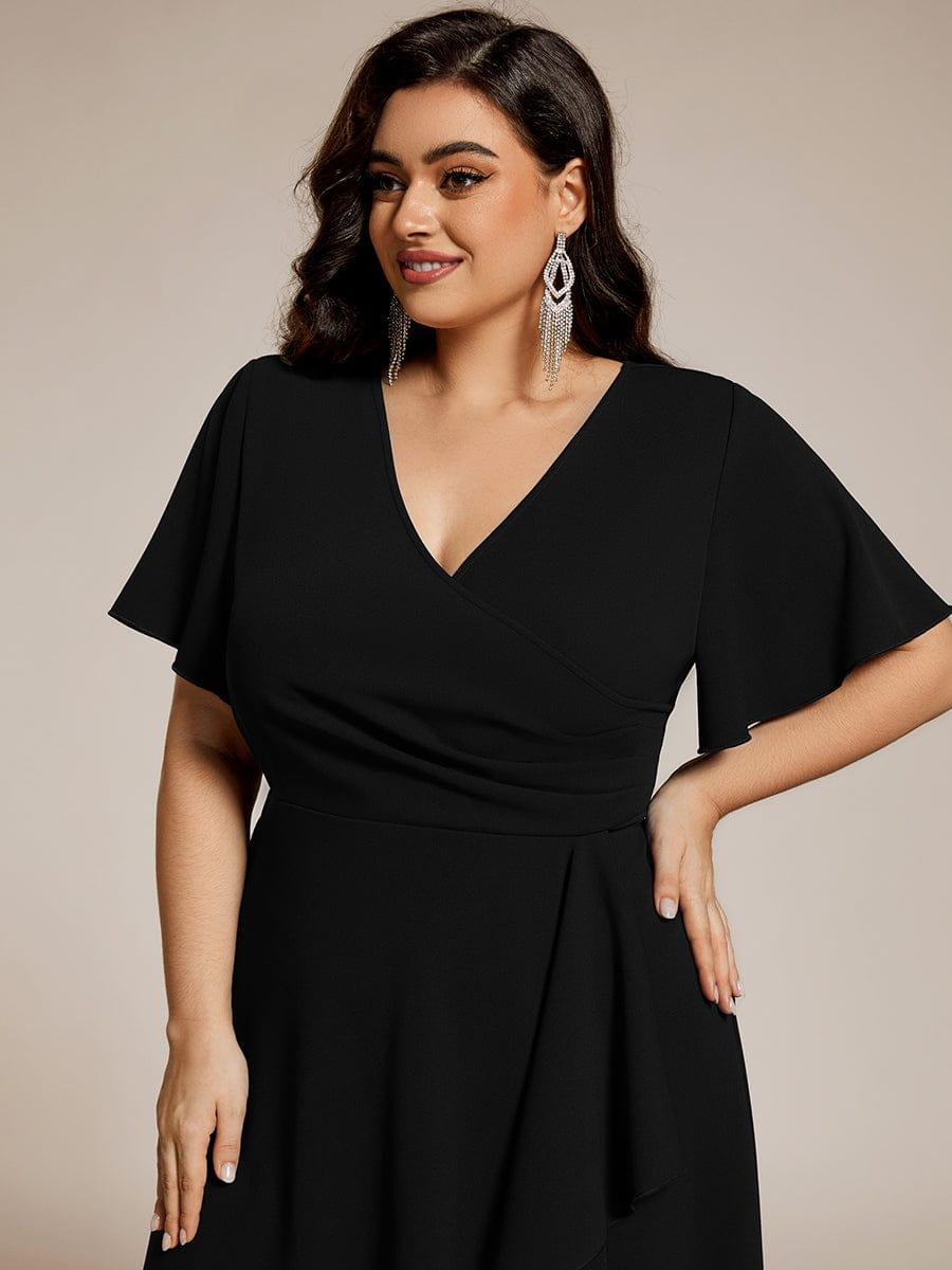 ever FALLON|High-Stretch V-neck Midi Wedding Guest Dress