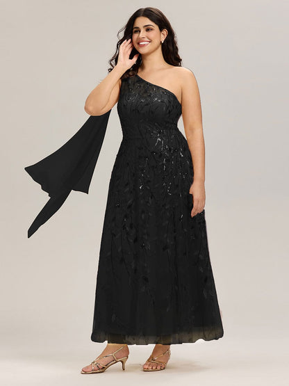 Flowing Ribbons Sequin Sleeveless Wedding Guest Dress