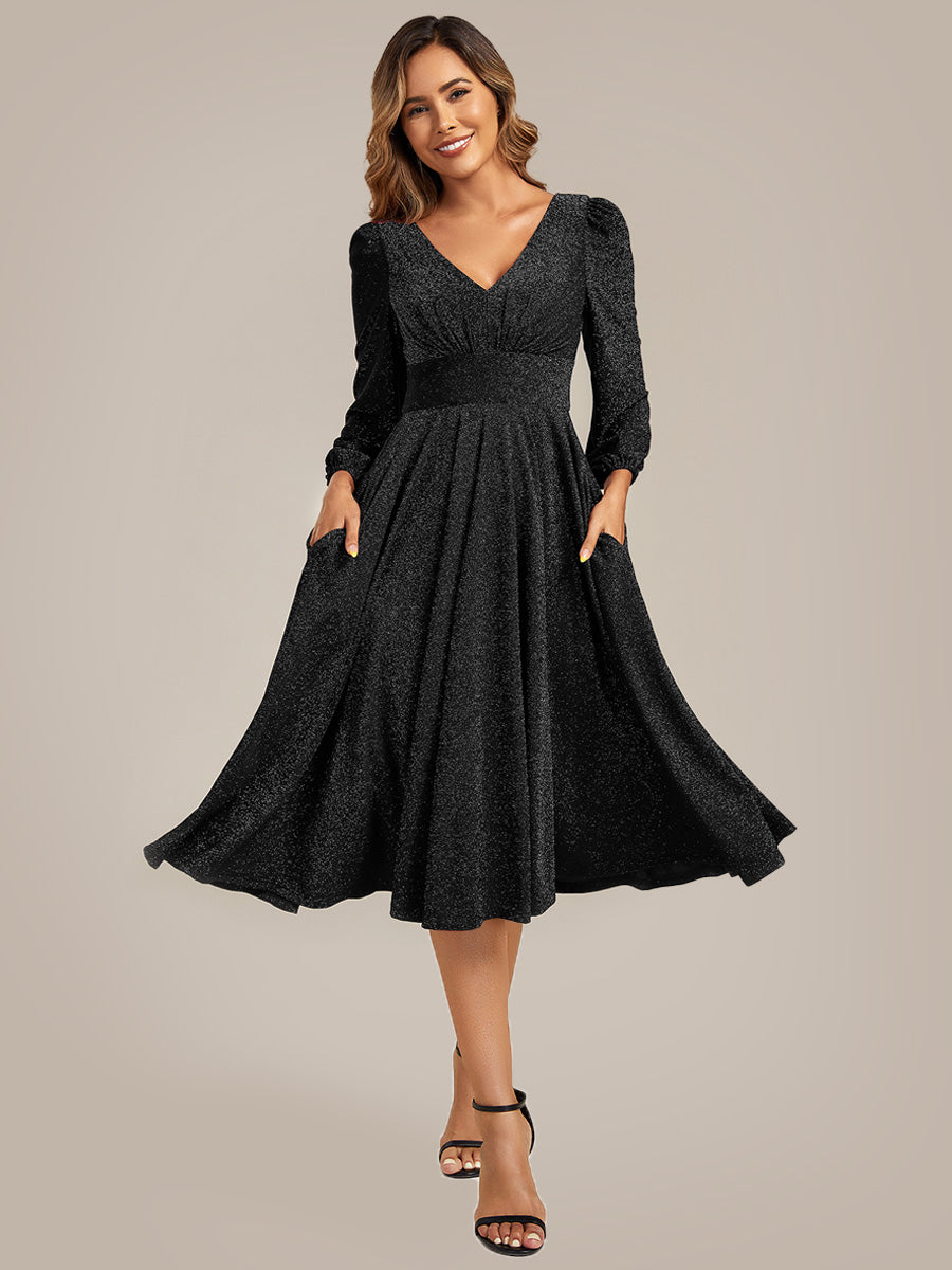 ever GREER|With Pocket Glitter Midi Wedding Guest Dress