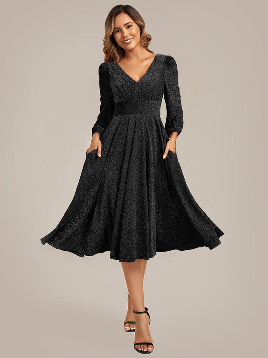 ever GREER|With Pocket Glitter Midi Wedding Guest Dress