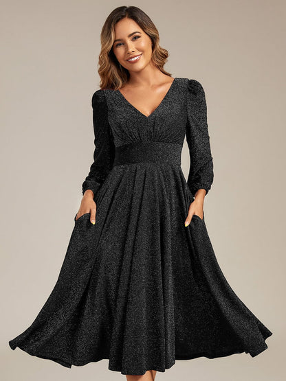ever GREER|With Pocket Glitter Midi Wedding Guest Dress