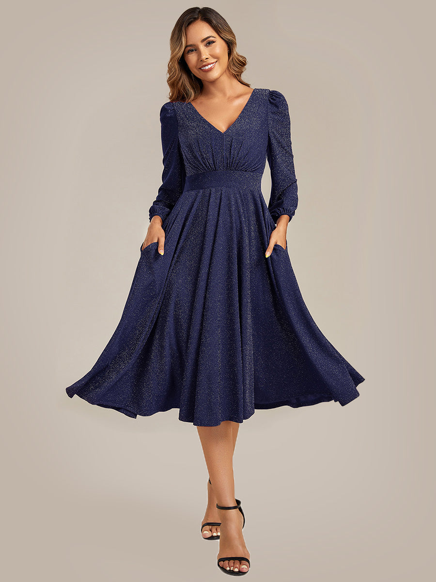 ever GREER|With Pocket Glitter Midi Wedding Guest Dress