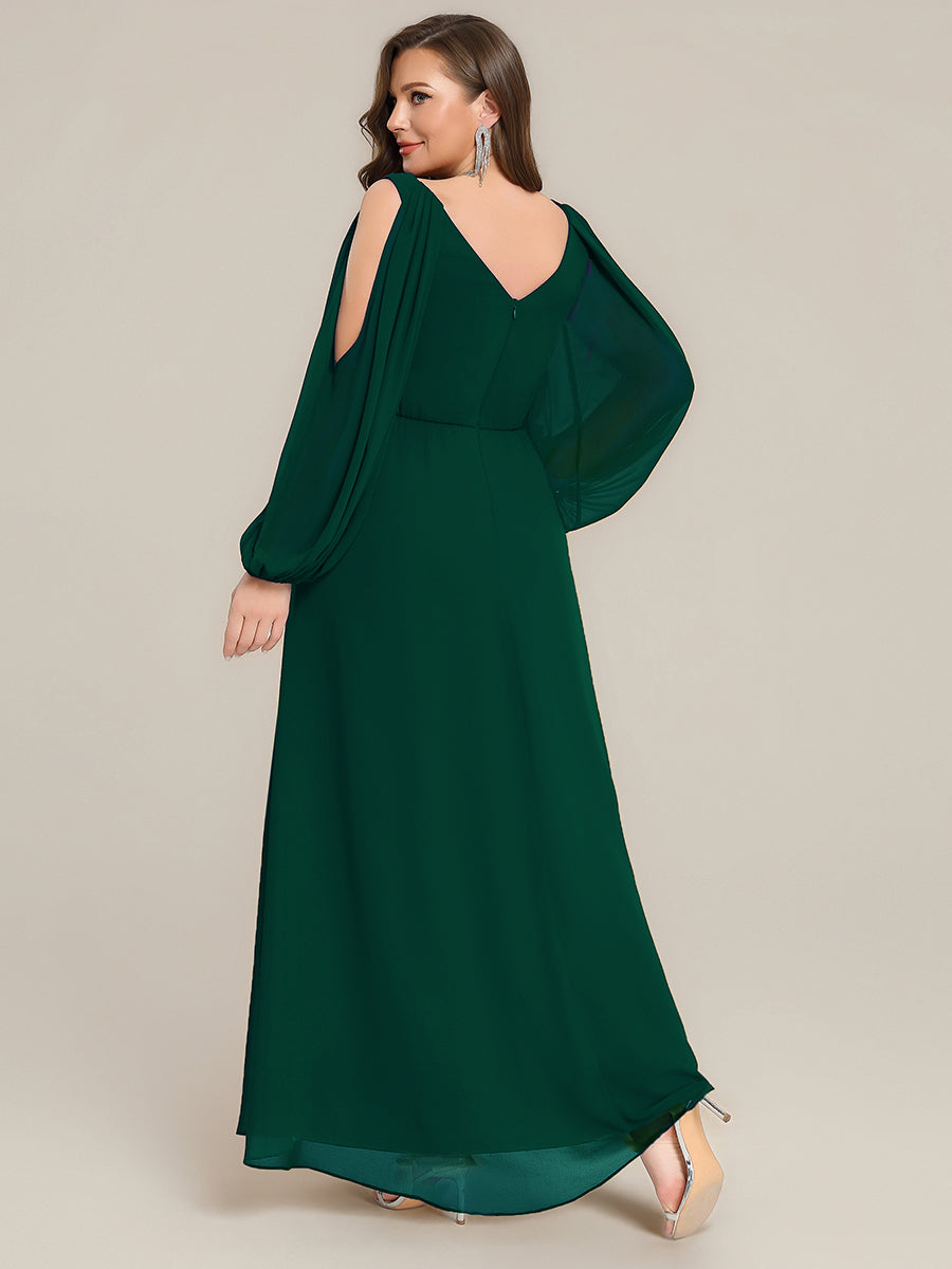 Plus Size Cut-Out Detail Chiffon Evening Dress