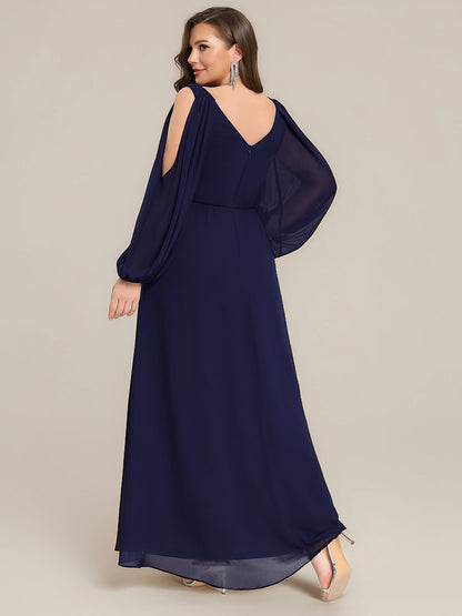 Plus Size Cut-Out Detail Chiffon Evening Dress