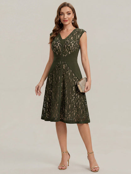 ever TOVE|See-through Lace Sleeveless High Stretch Wedding Guest Dress