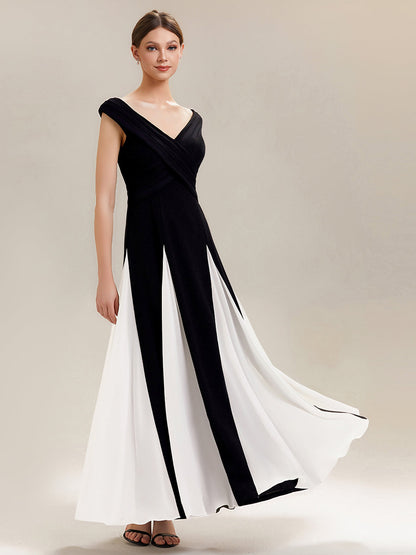 ever ONYX|Elegant Design Knit Cap Sleeve Formal Dress