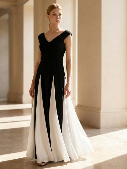 ever ONYX|Elegant Design Knit Cap Sleeve Formal Dress