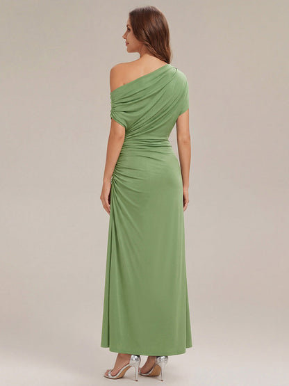 Polka Dot Drop Shoulder Sleeve Wedding Guest Dress