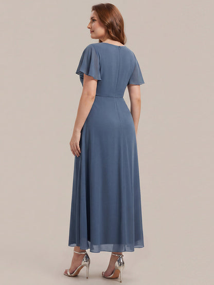 Plus Size Rhinestone Embellished Chiffon Wedding Guest Dress