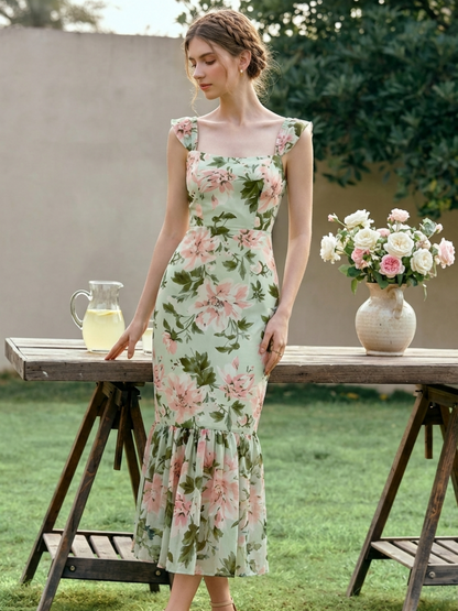 Mermaid Chiffon Sleeveless Wedding Guest Dress