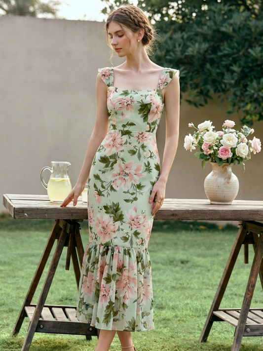 Mermaid Chiffon Sleeveless Wedding Guest Dress