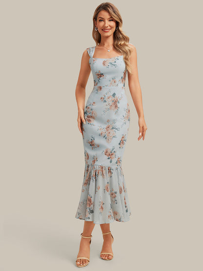 Mermaid Chiffon Sleeveless Wedding Guest Dress