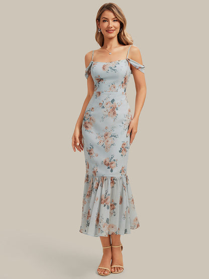 Mermaid Chiffon Sleeveless Wedding Guest Dress