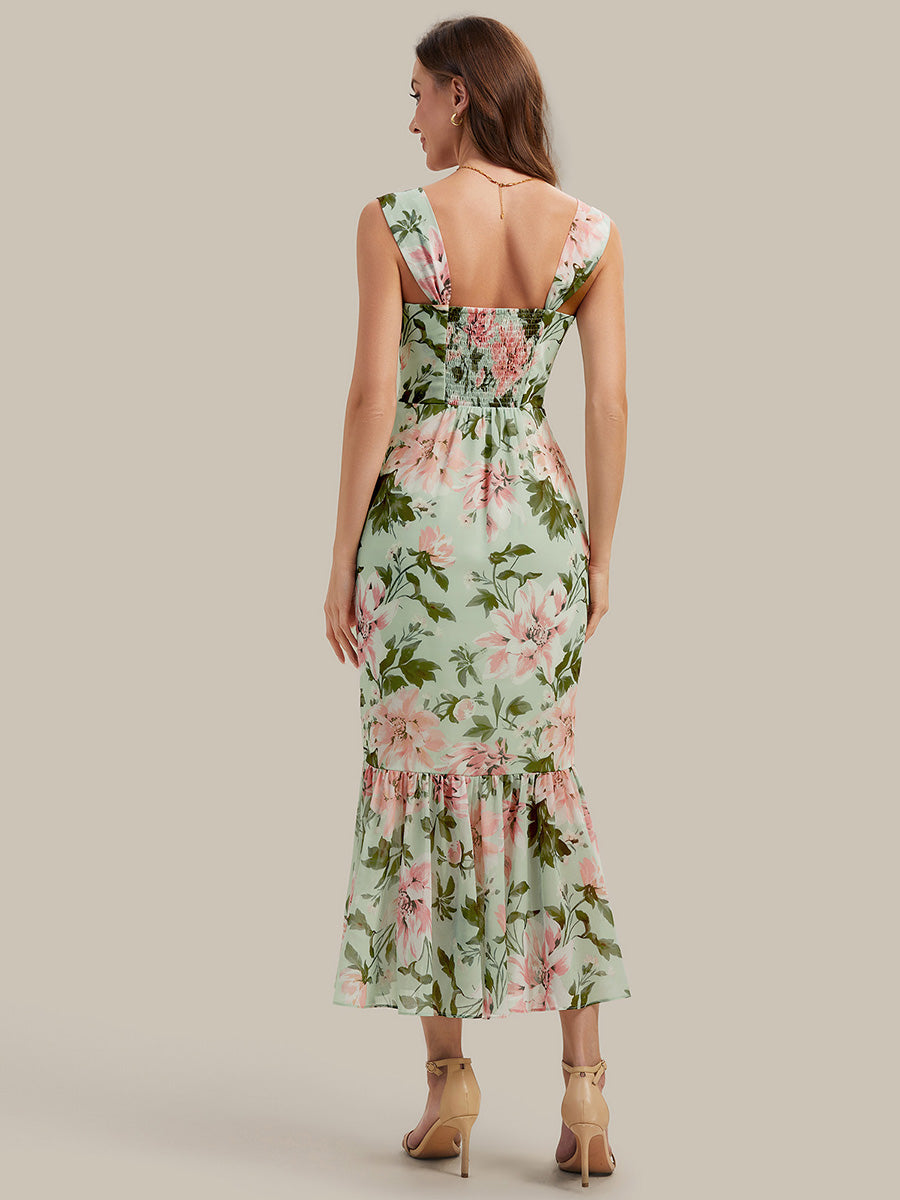 Mermaid Chiffon Sleeveless Wedding Guest Dress