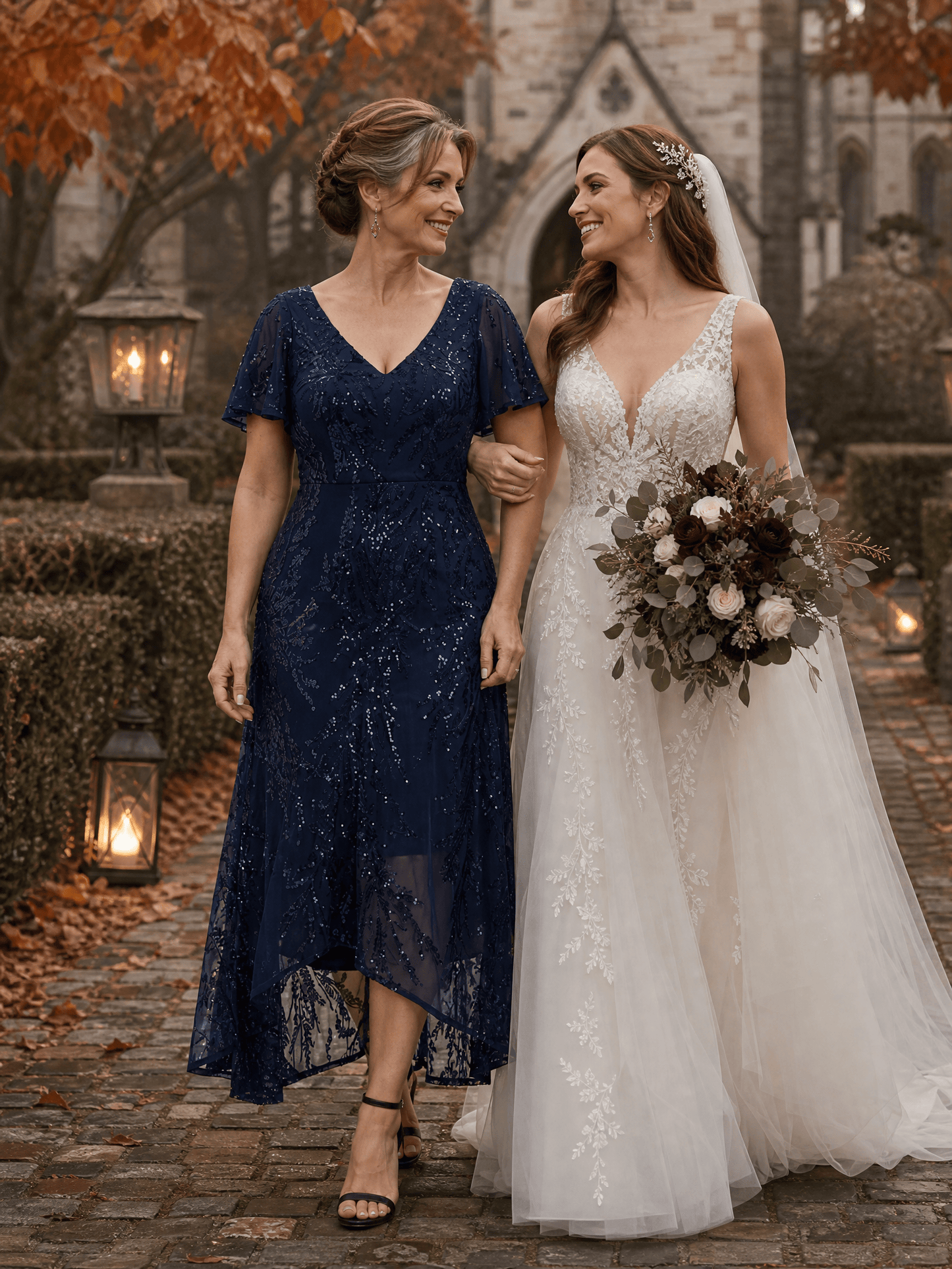 Ruffled Sequin Ruffle Sleeve Wedding Guest Dress