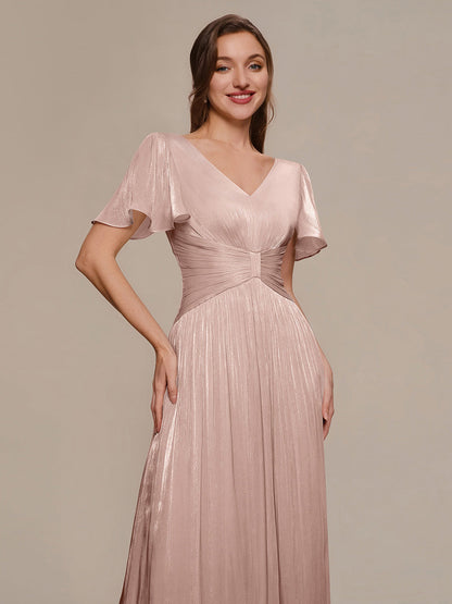 Ruffled Sea-island Ruffle Sleeve Midi Wedding Guest Dress