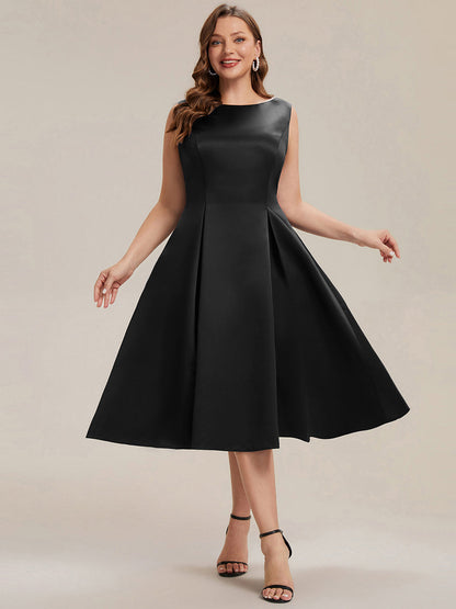 Satin Sleeveless Ball-Gown Wedding Guest Dress