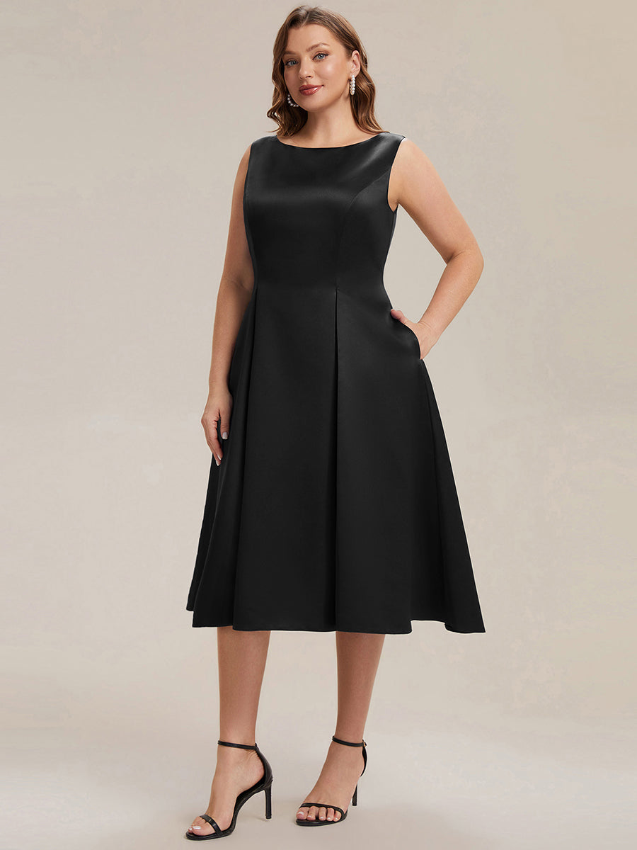 Satin Sleeveless Ball-Gown Wedding Guest Dress