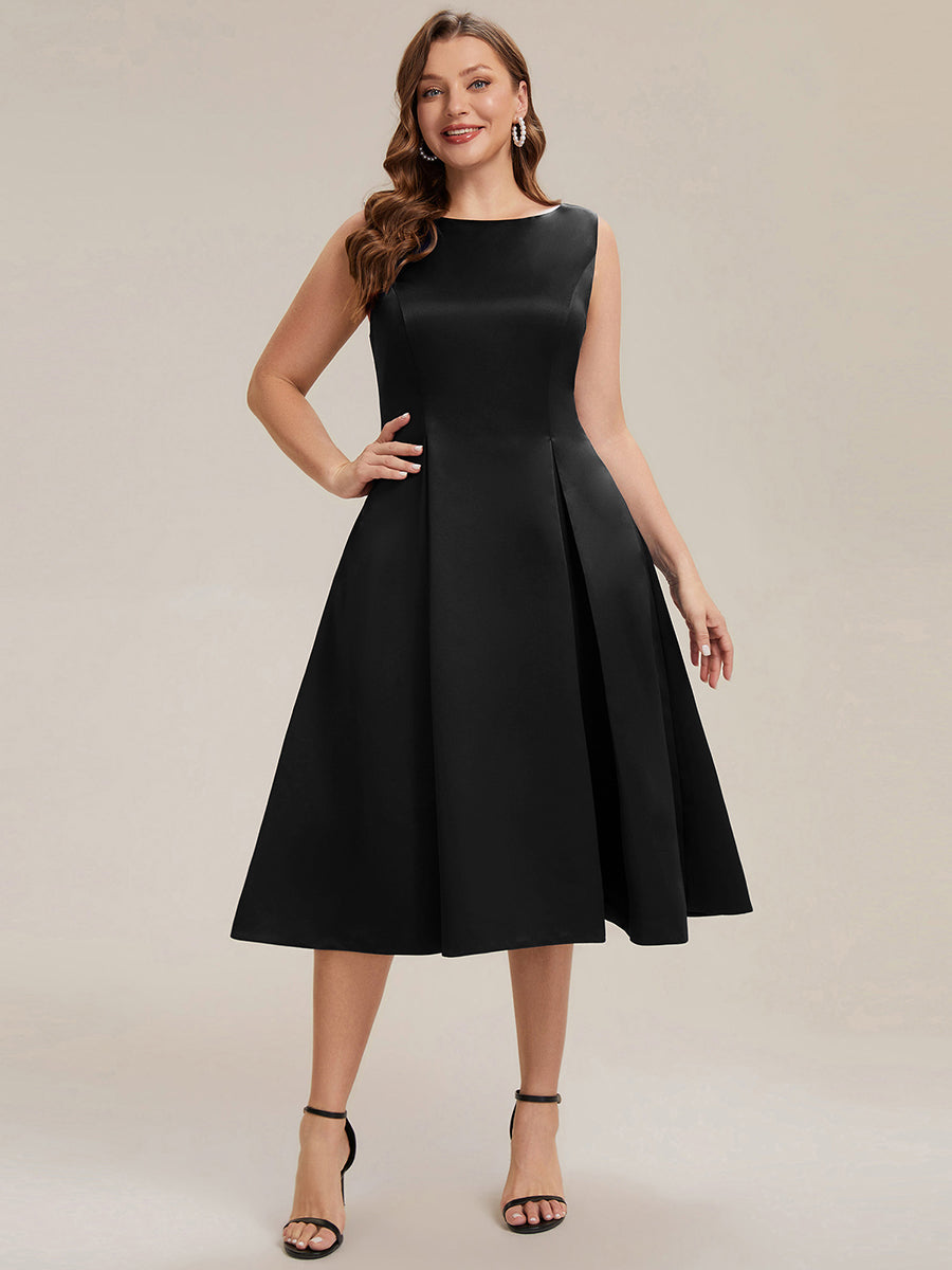 Satin Sleeveless Ball-Gown Wedding Guest Dress
